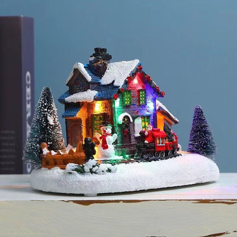 Christmas LED Village House with Train