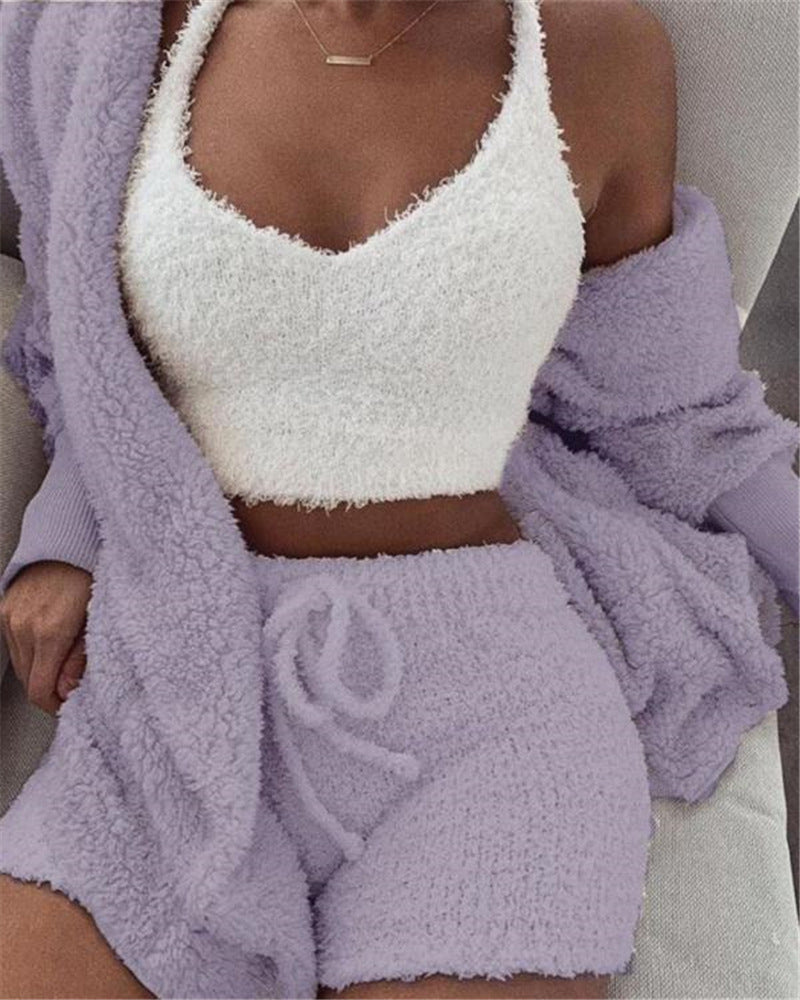 Soft Knit Lounge Set in Almond (3-piece)