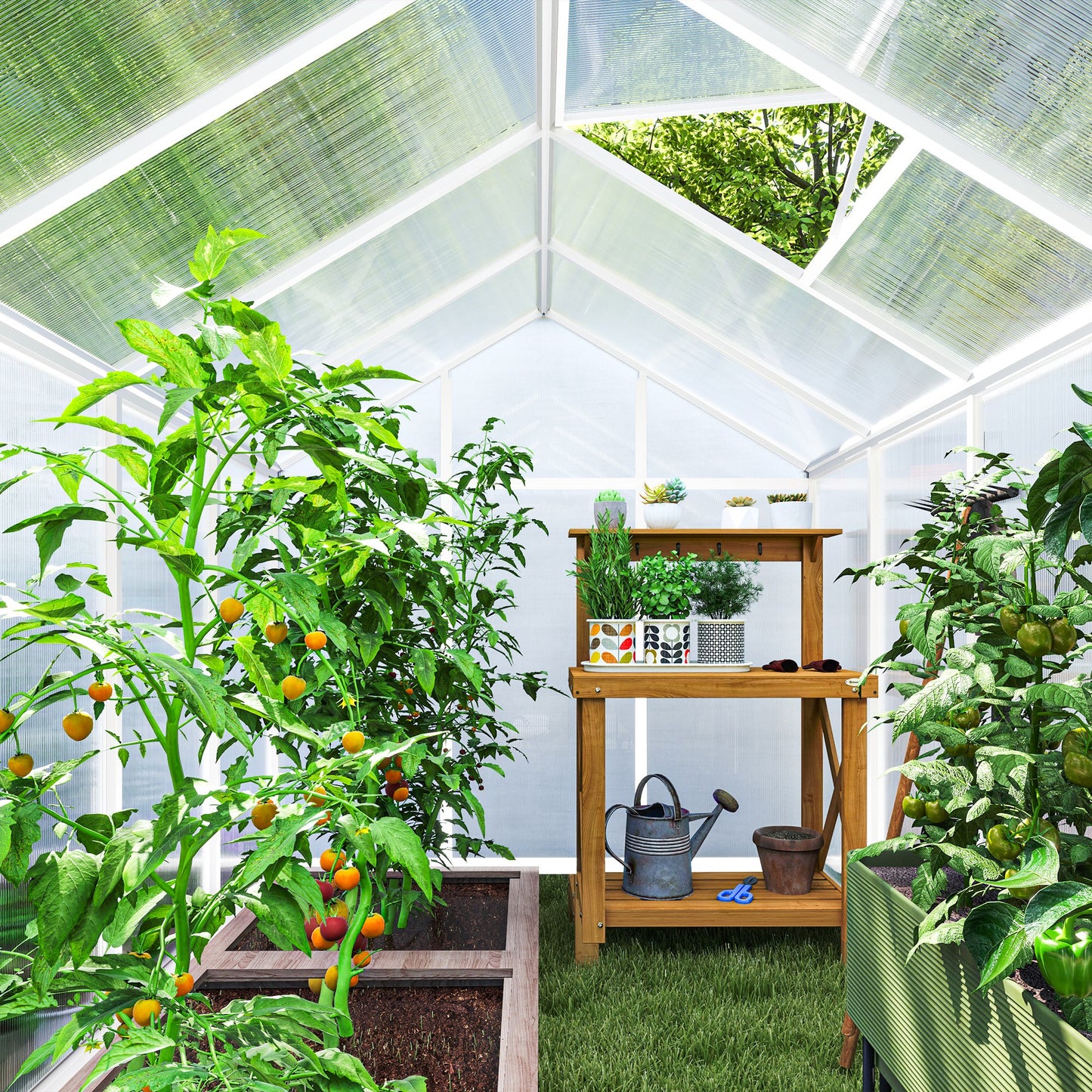 Greenhouse For Winter, 10' L X 6' W Walk-In Polycarbonate Greenhouse