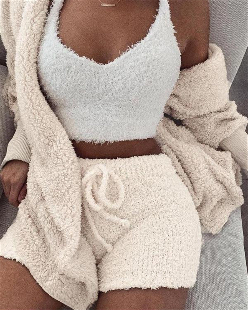 Soft Knit Lounge Set in Almond (3-piece)