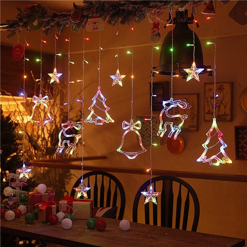 Star Curtain Christmas Lights – Warm Glow Garland
