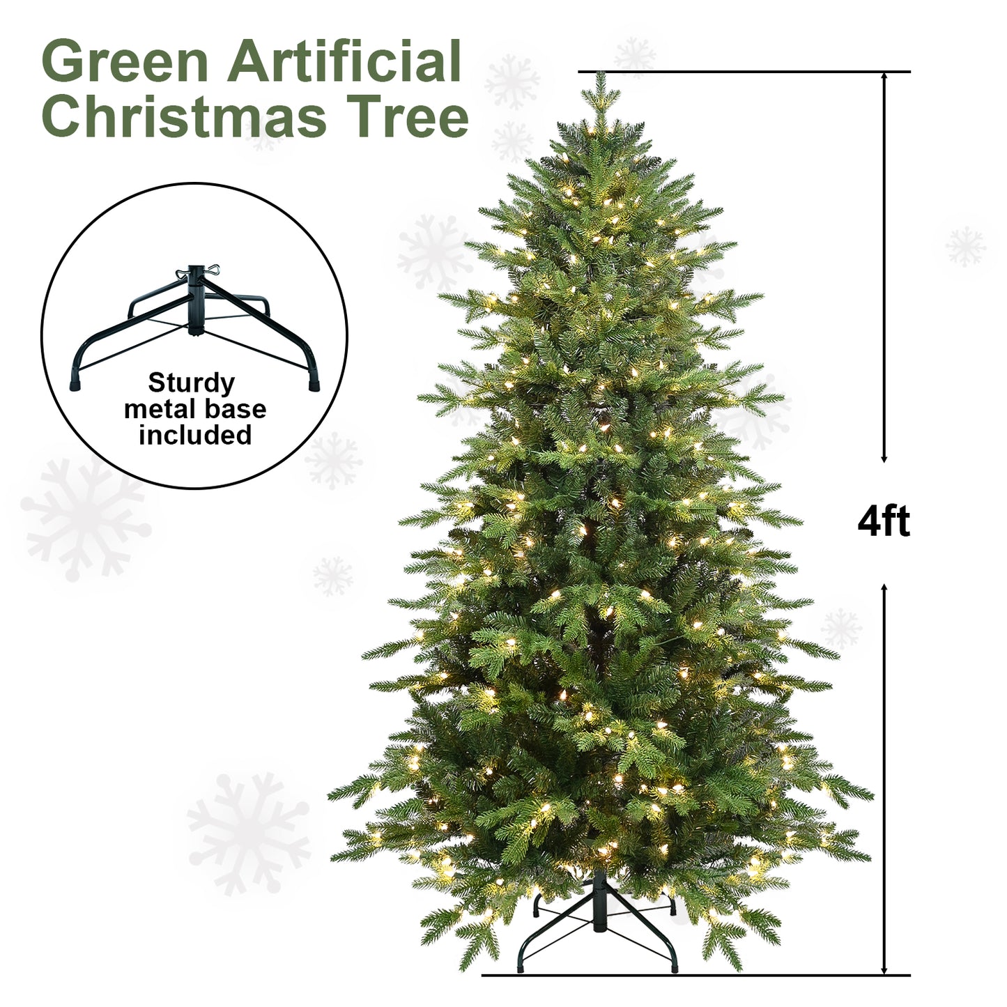 Classic Green Christmas Tree with LED Lights (PVC)