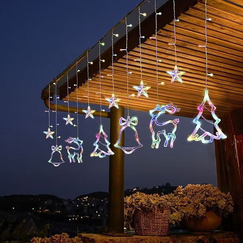 Star Curtain Christmas Lights – Warm Glow Garland