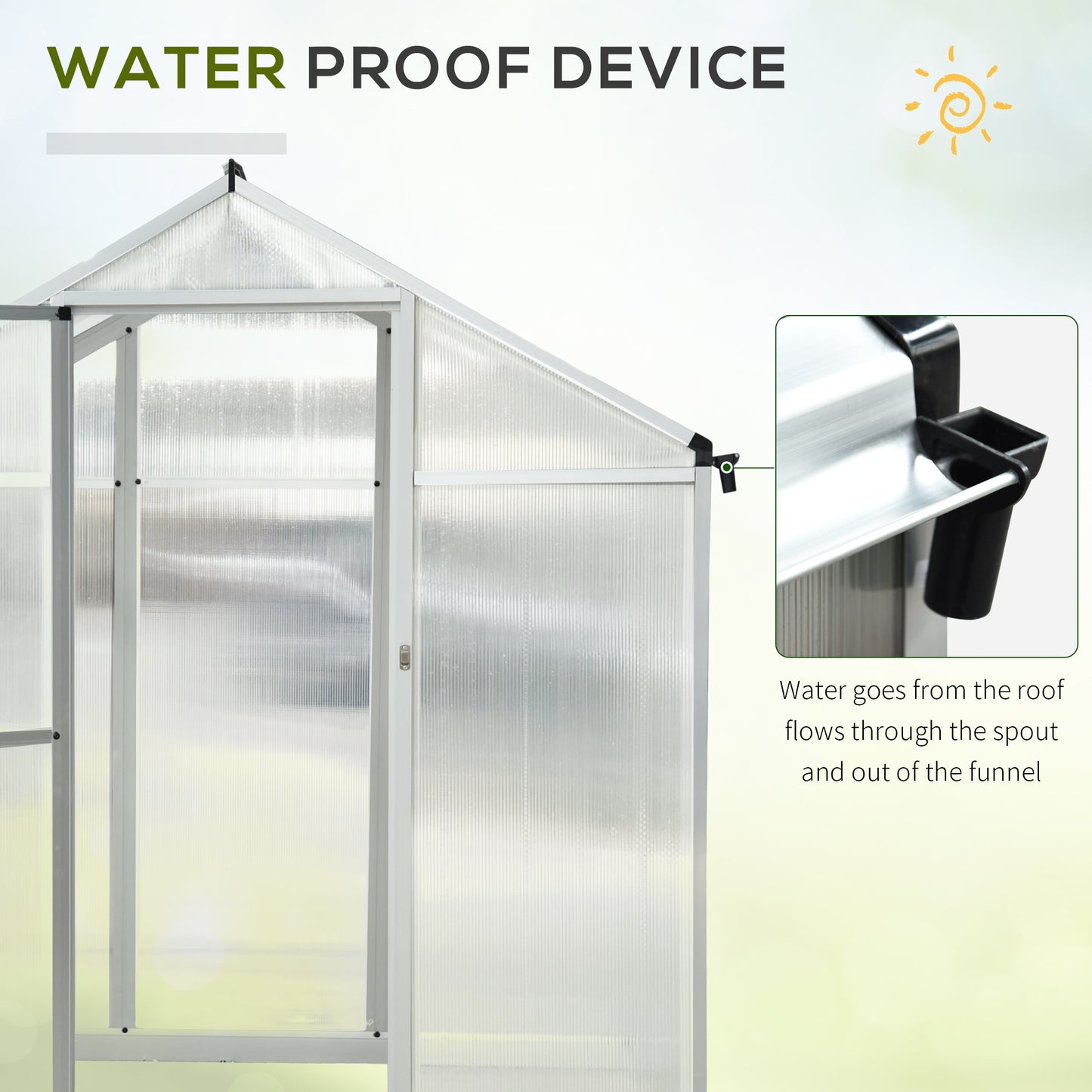Greenhouse For Winter, 10' L X 6' W Walk-In Polycarbonate Greenhouse