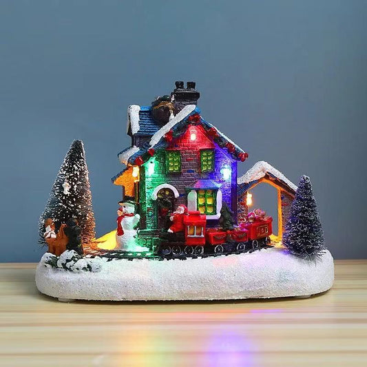 Christmas LED Village House with Train